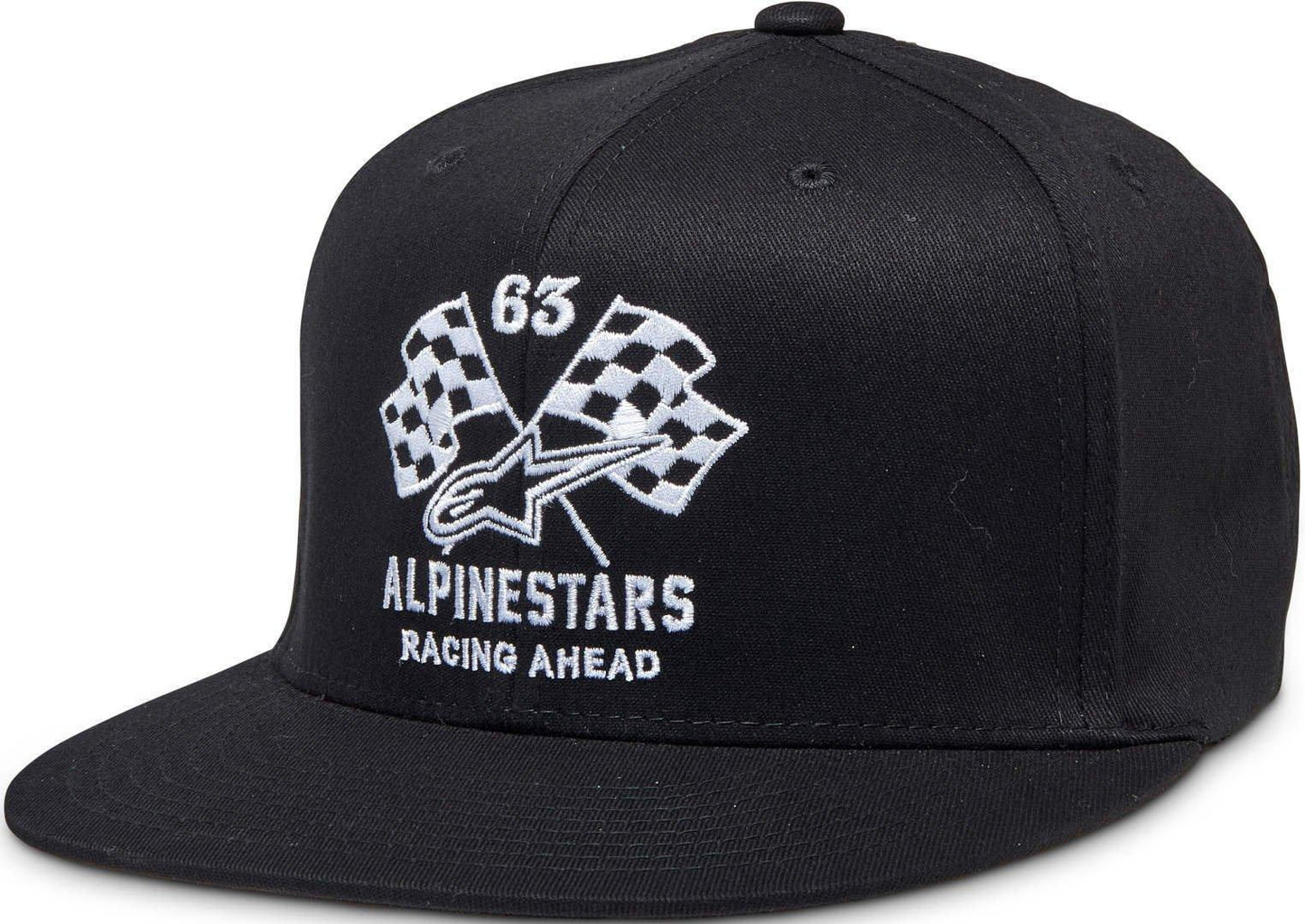 Alpinestars double check flatbill pet zwart/wit - KartKings