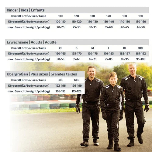 Speed 2 lagen overall RS-2 Silverstone zwart/blauw - KartKings