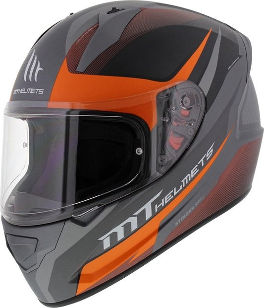 MT Helmets Stinger divided gunmetal fluor oranje