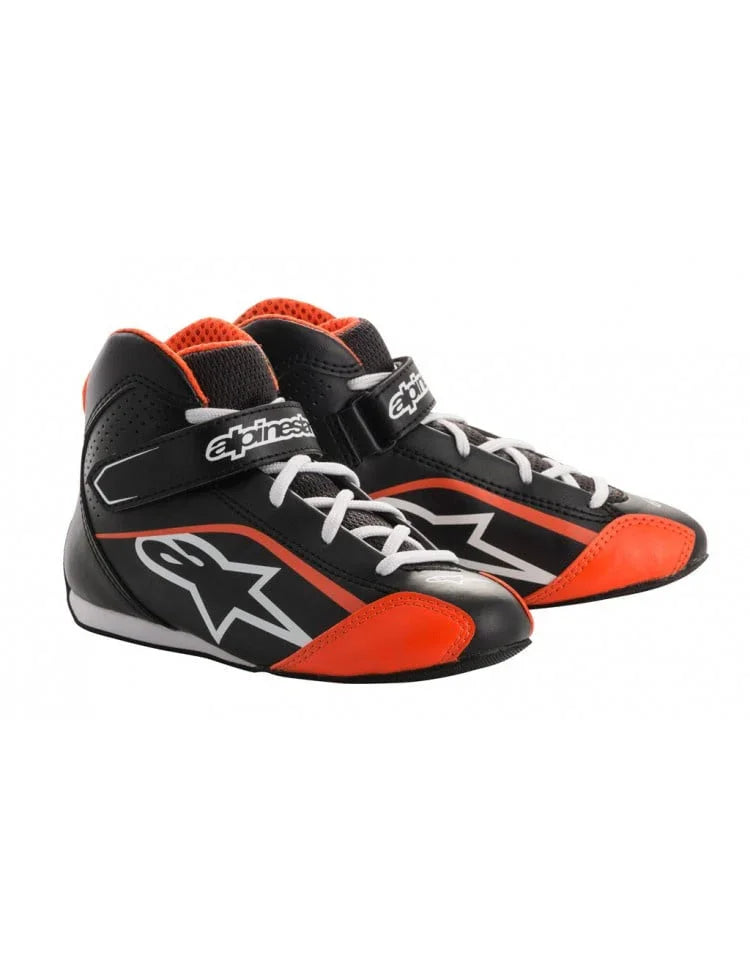 Alpinestars Tech-1 K S kinder kartschoenen zwart/wit/fluo oranje - KartKings