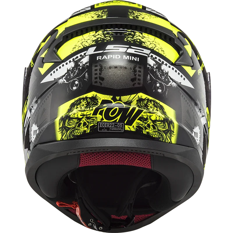 LS2 FF353 Rapid Mini Kids helm Vignette zwart / fluor geel - KartKings