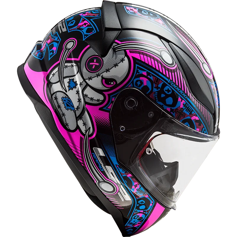 LS2 FF353 Rapid Mini Kids helm voodoo zwart/roze - KartKings