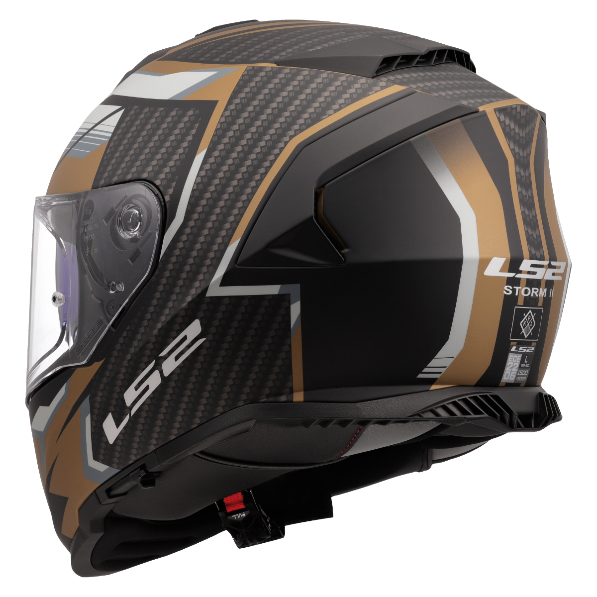 LS2 FF800 Storm II tracker matt zwart / Goud / grijs