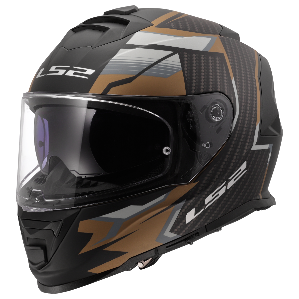 LS2 FF800 Storm II tracker matt zwart / Goud / grijs