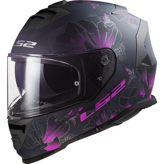 LS2 FF800 Storm II Burst - Mat zwart / roze