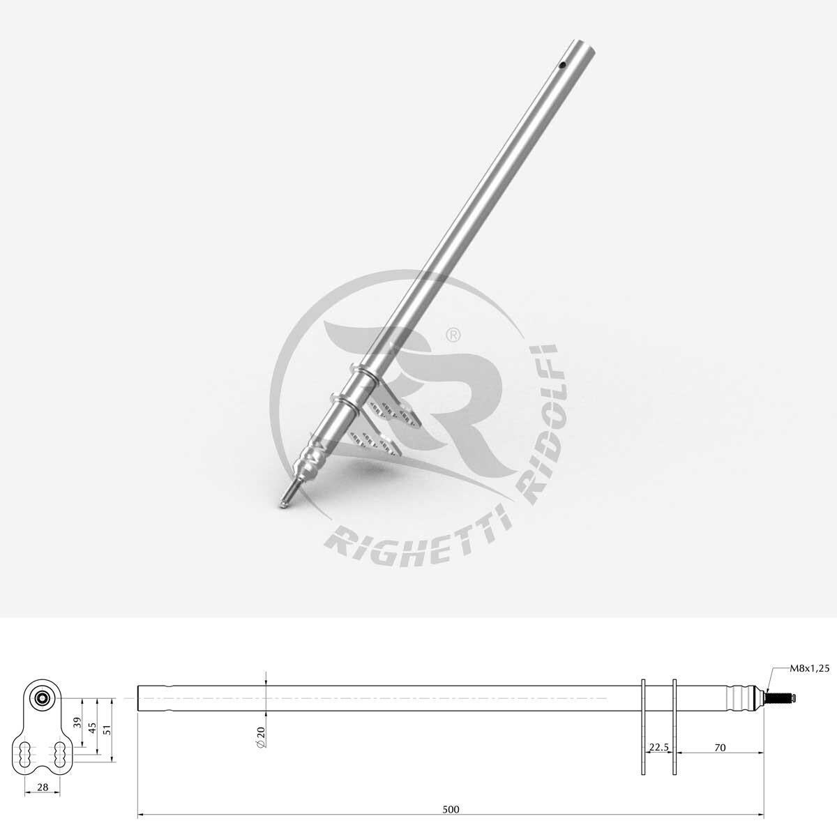 RR Stuurstang M8 L=500MM (Type Birel)