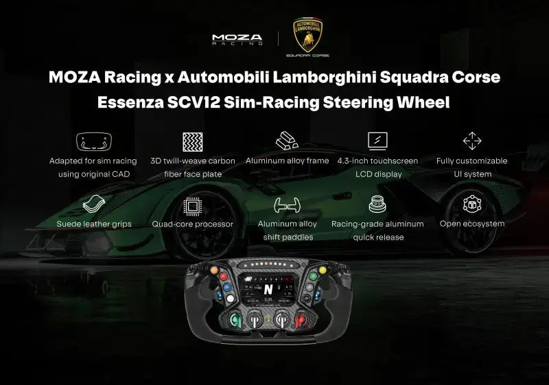 MOZA Racing Automobili Lamborghini Squadra Corse Essenza SCV12 Steering Wheel