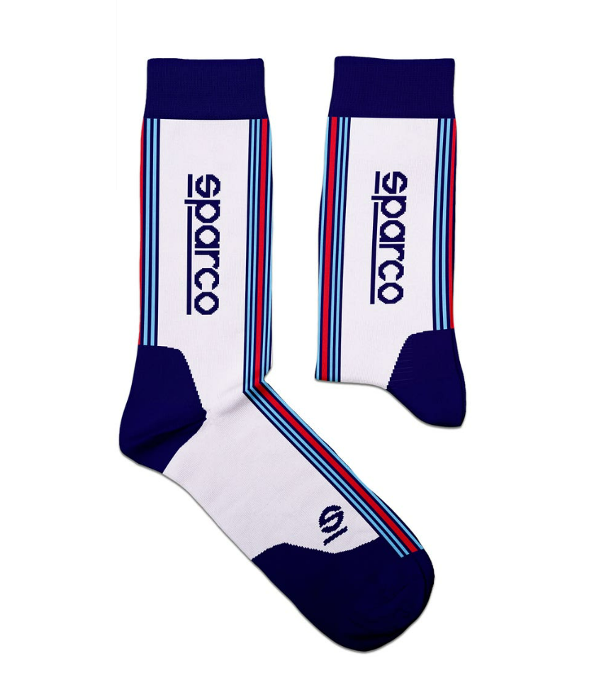 Sparco Martini Iconic Design Hohe Socken Weiß / Blau / Rot