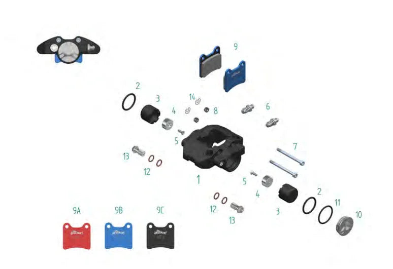 Lenzokart achterremklauw magneet bout M4x12 OK/OKJ/KZ - KartKings