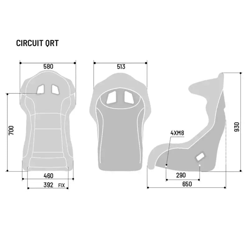 Sparco Circuit I/II QRT Fiberglass - Bucket seat - Black