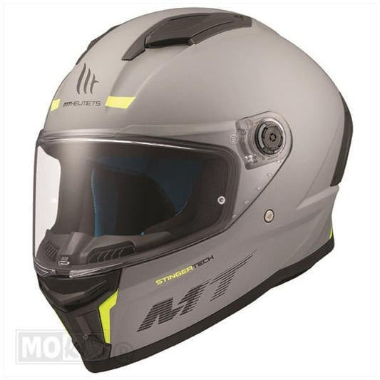 MT Helmets Stinger 2 matt grijs / fluor geel