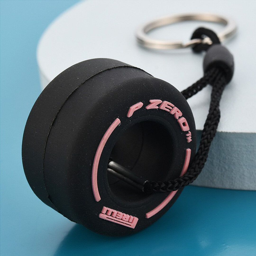 Formel 1 Hypersoft-Reifen-Schlüsselanhänger | Pink | Pirelli | P Zero | Schlüsselanhänger | F1