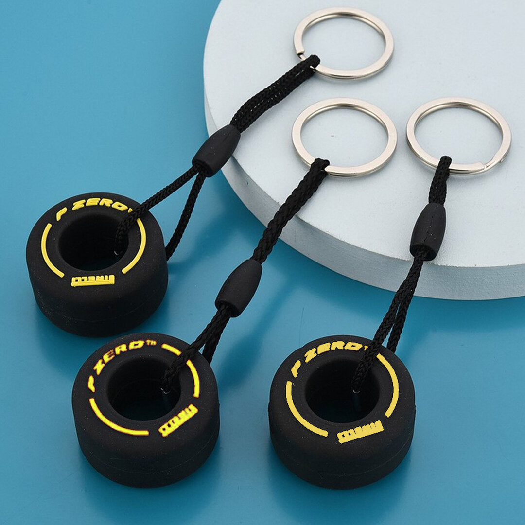 Formel 1 Schlüsselanhänger 3er Set Mittel | Gelb | Pirelli | P-Zero | Schlüsselanhänger | F1