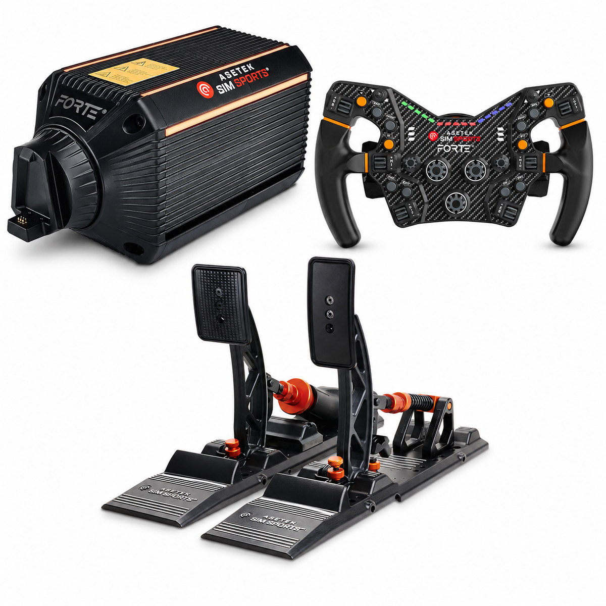 Asetek SimSports® Forte™ 18Nm & Forte Pedals S-Series Bundle