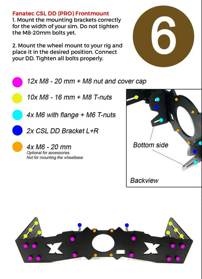 Fanatec CSL DD PRO / CS DD - Side - to - front Mount - 580 - 600 mm - KartKings
