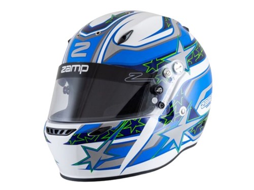 Helm ZR-72 wit/blauw Zamp maat S