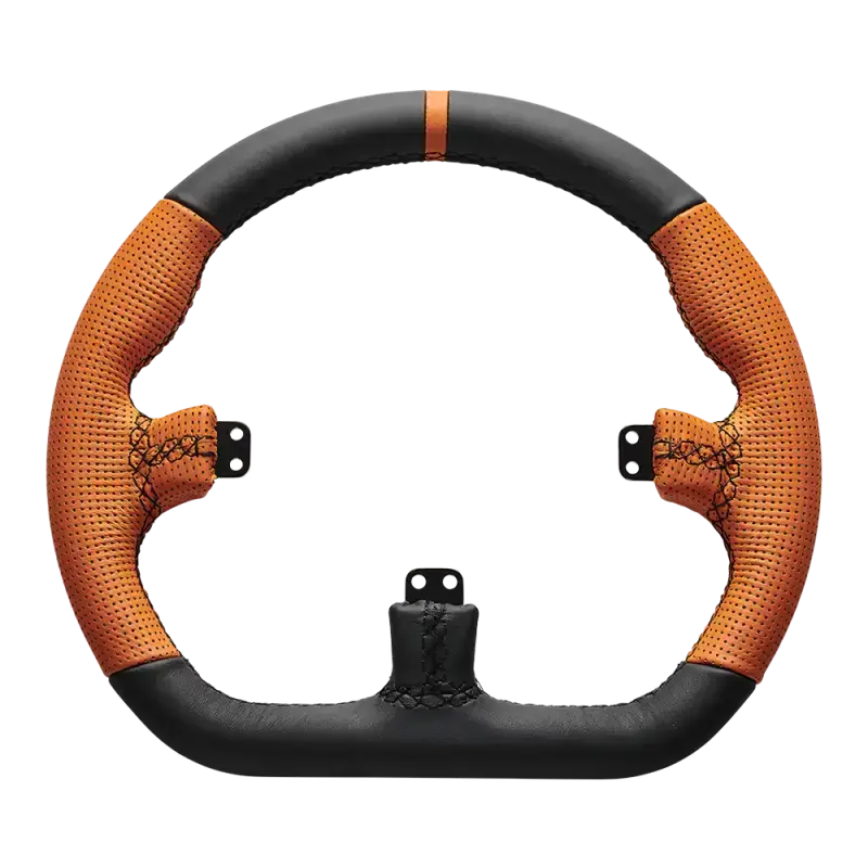 Asetek SimSports closed D orange leather rim - KartKings