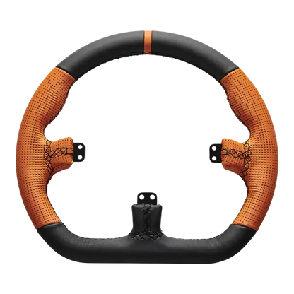 Asetek SimSports closed D orange leather rim