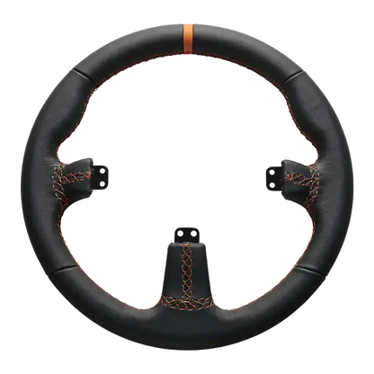 Asetek SimSports Round Black Leather Steering Wheel Rim