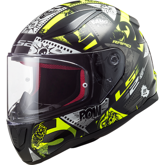 LS2 FF353 Rapid mini Kids helmet Vignette black/fluorescent yellow