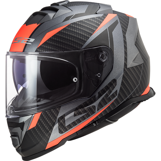 LS2 FF800 Storm II racer Matt titanium fluoro orange