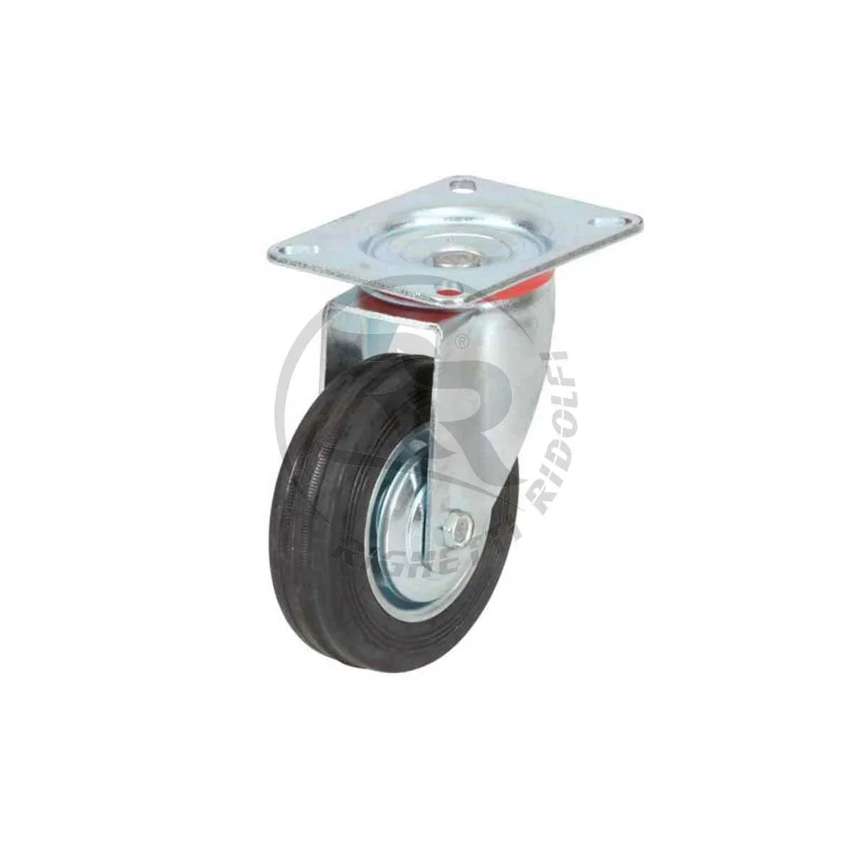 RR rubber wiel compleet voor kartbok 100 mm met plaat - KartKings