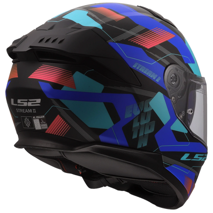 LS2 FF808 Stream II Mika zwart/blauw - KartKings