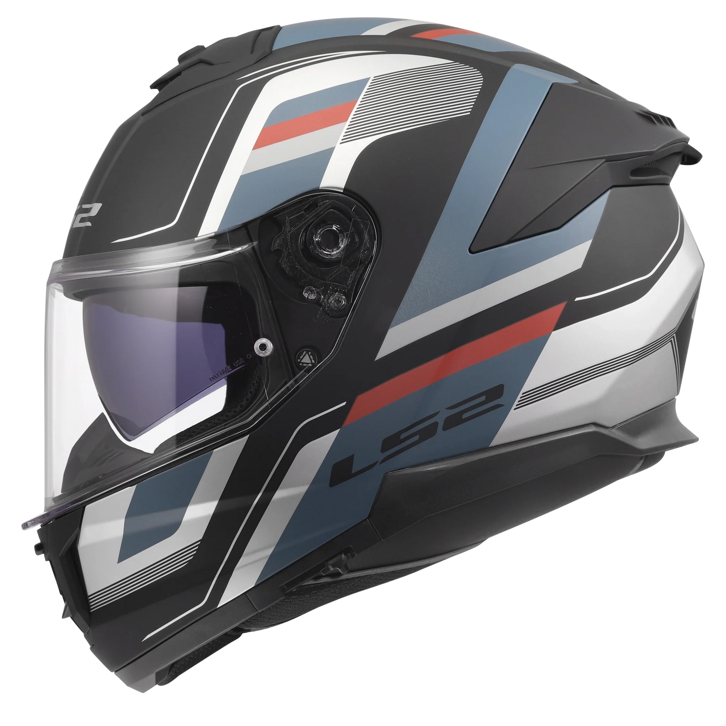 LS2 FF808 Stream II Vintage matt zwart/blauw - KartKings