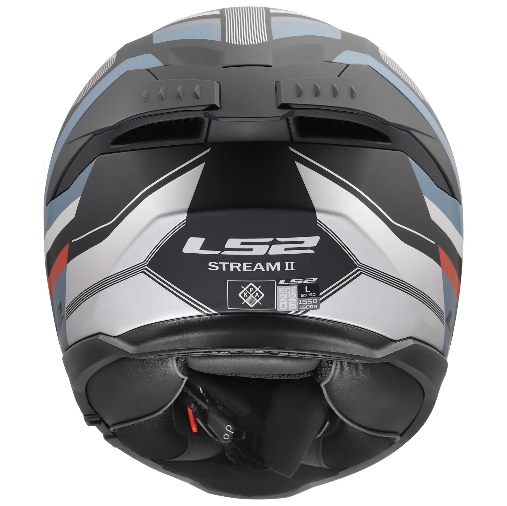 LS2 FF808 Stream II Vintage matt zwart/blauw - KartKings