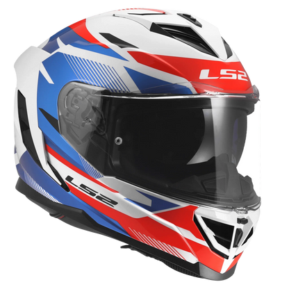 LS2 FF818 Storm III Komai wit/blauw/rood - KartKings