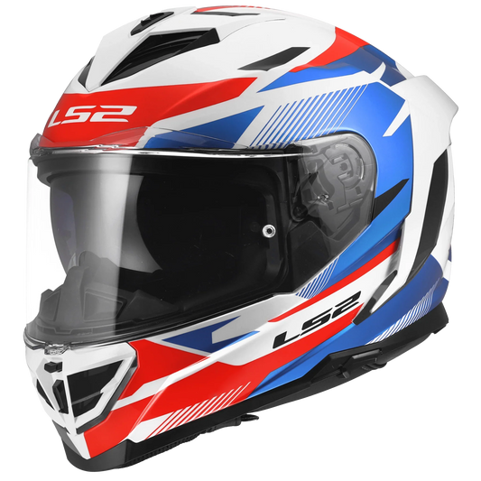 LS2 FF818 Storm III Komai wit/blauw/rood - KartKings