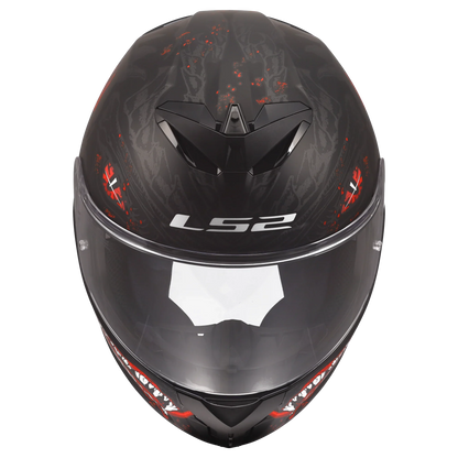 LS2 FF820 Rapid III Kaiju matt zwart/rood - KartKings