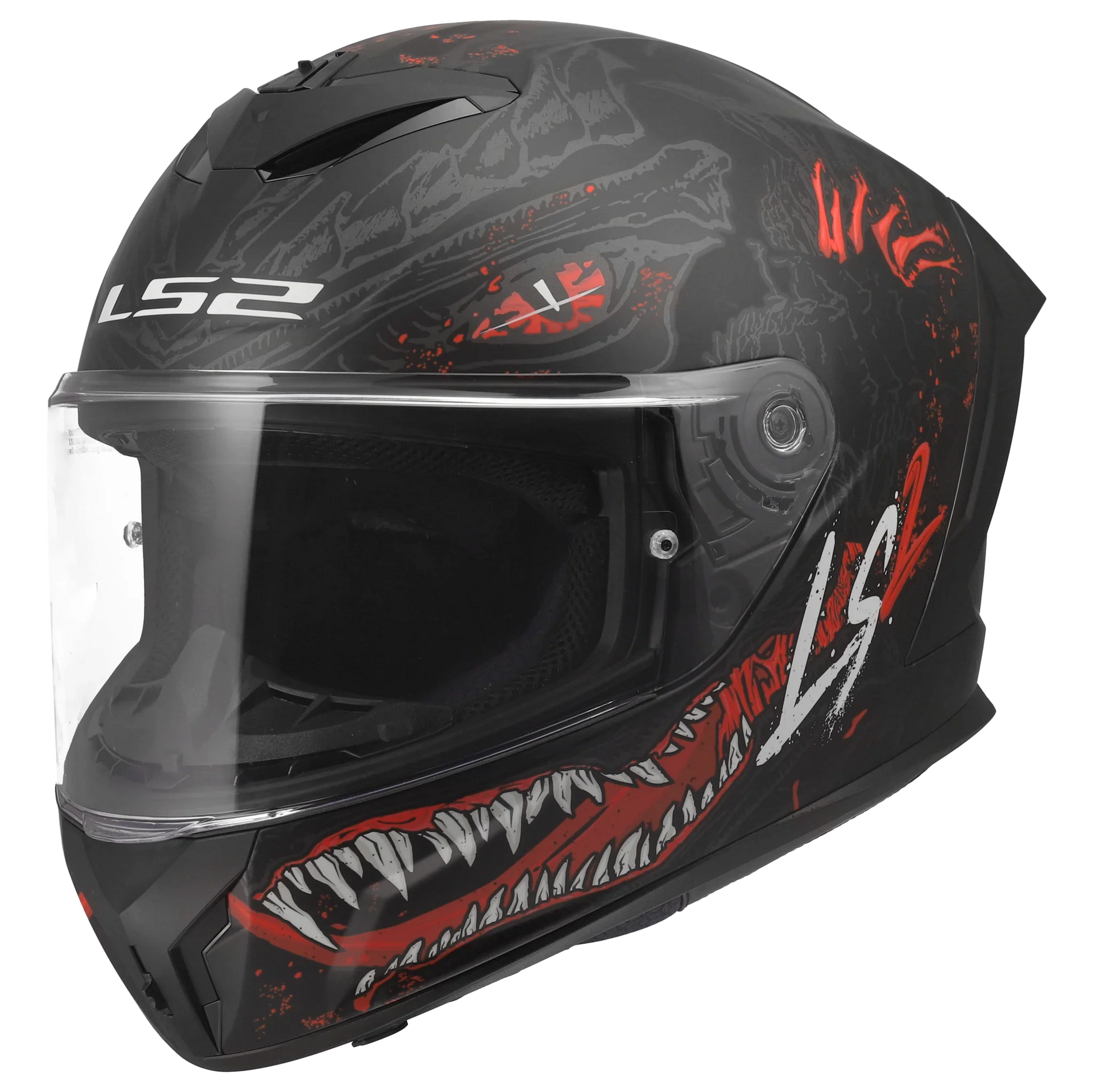 LS2 FF820 Rapid III Kaiju matt zwart/rood - KartKings