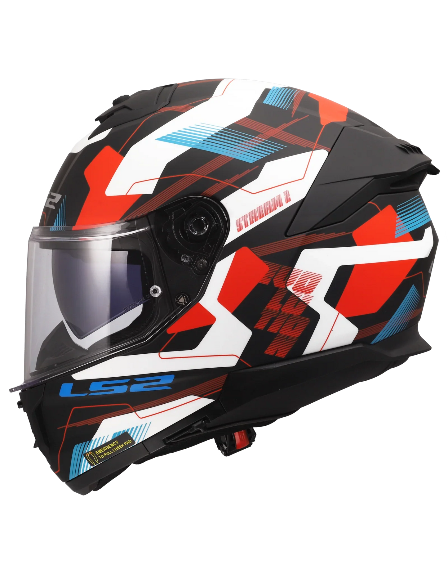 LS2 FF808 Stream II Mika wit/blauw/rood - KartKings