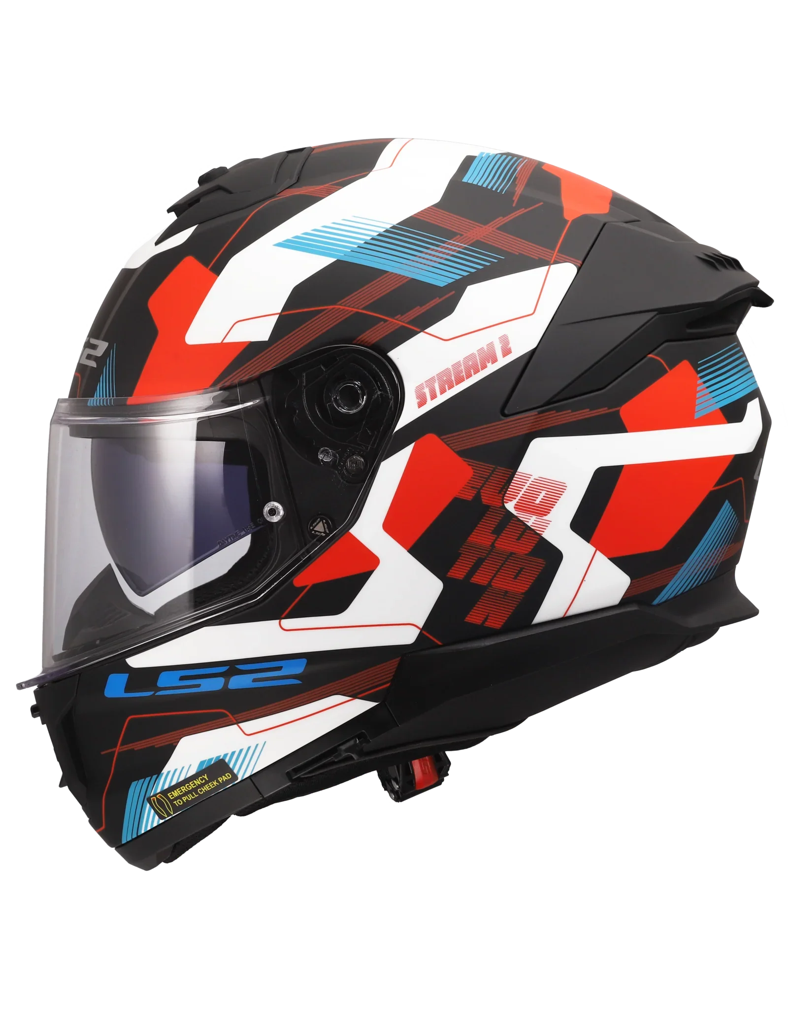 LS2 FF808 Stream II Mika wit/blauw/rood - KartKings