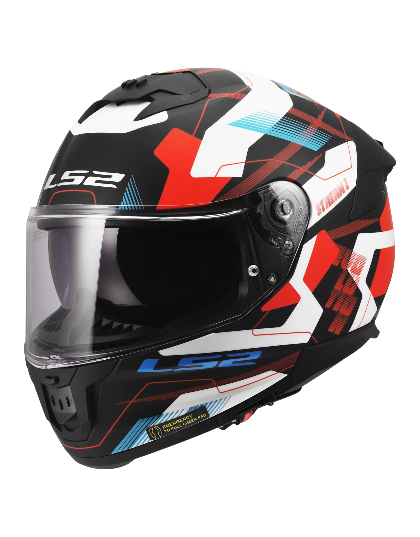 LS2 FF808 Stream II Mika wit/blauw/rood - KartKings
