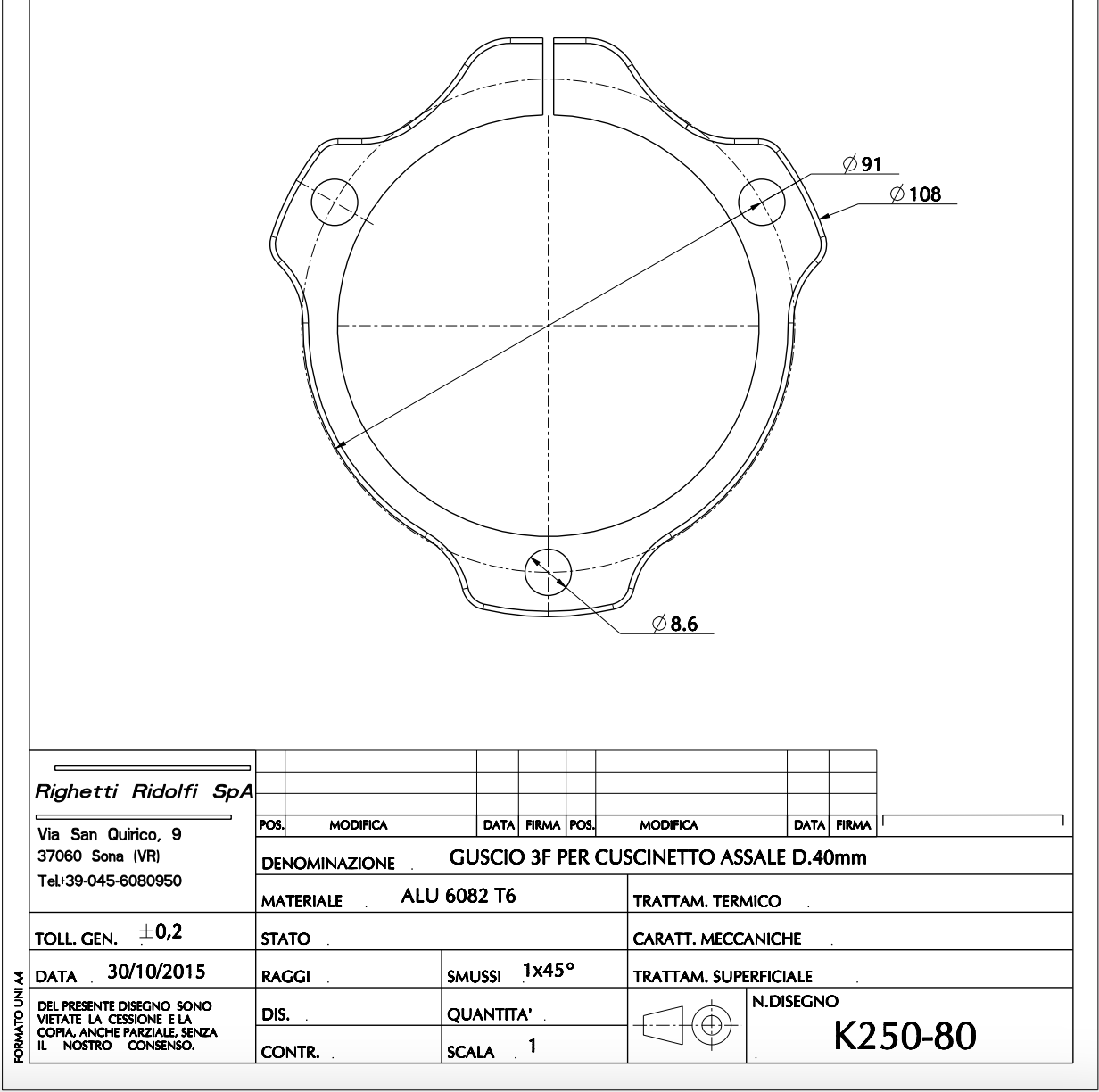 RR achteras lager houder 40/50 mm x 80 - KartKings