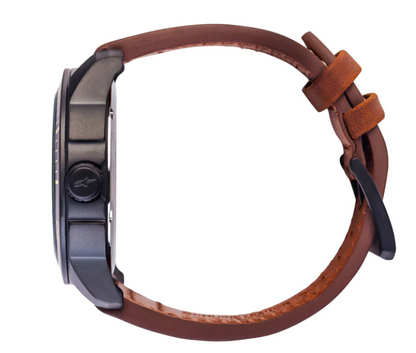 Alpinestars tech 3H matt zwart / bruin leren strap