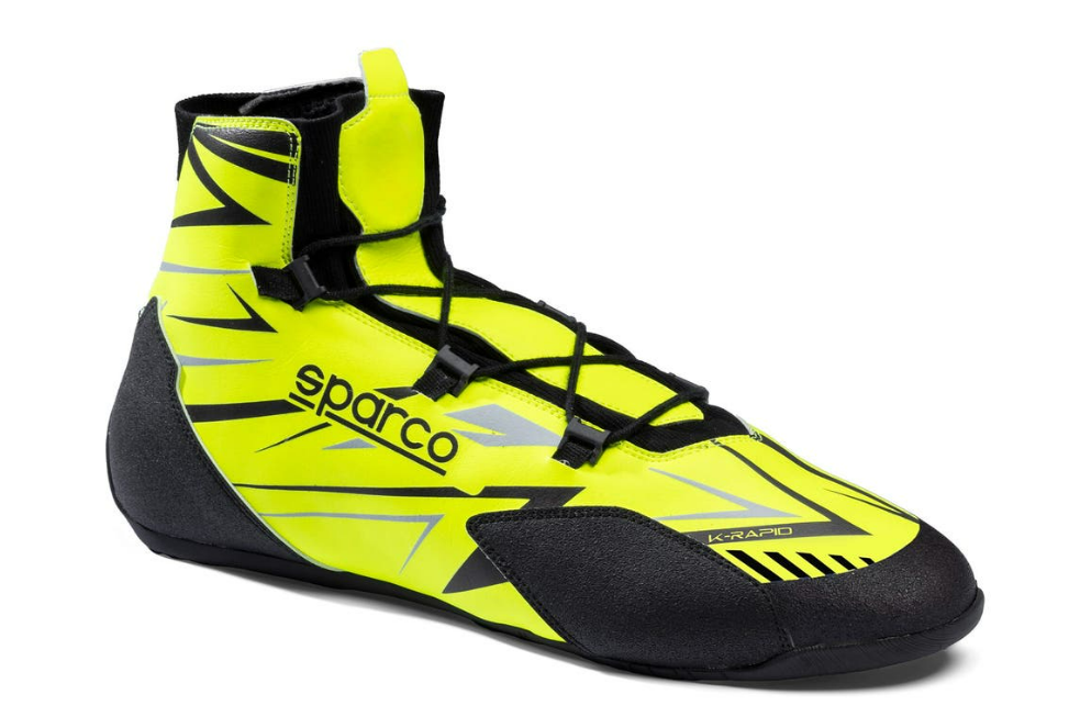 Sparco K-rapid FIA 8877-2022 (mit Schnürsenkeln) schwarz/fluoreszierend gelb
