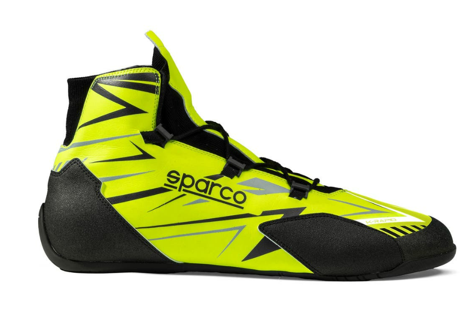 Sparco K-rapid FIA 8877-2022 (mit Schnürsenkeln) schwarz/fluoreszierend gelb
