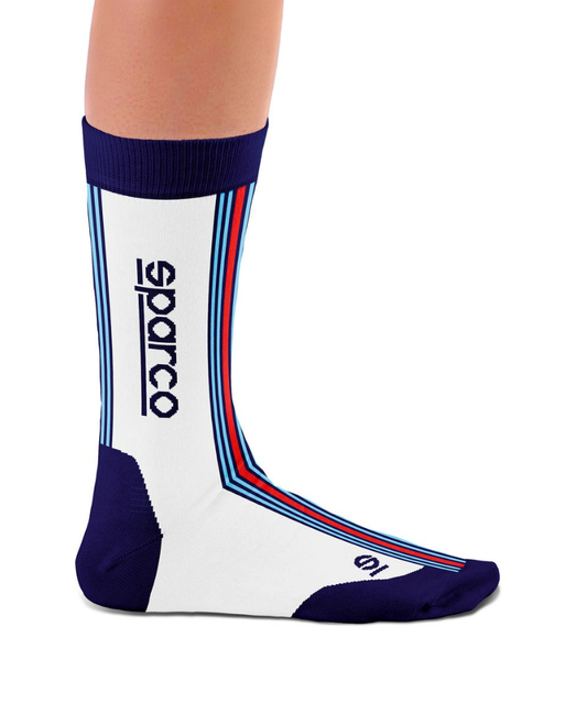 Sparco Martini Iconic design hoge sokken wit/blauw/rood