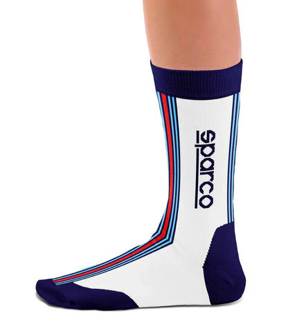 Sparco Martini Iconic design hoge sokken wit/blauw/rood - KartKings