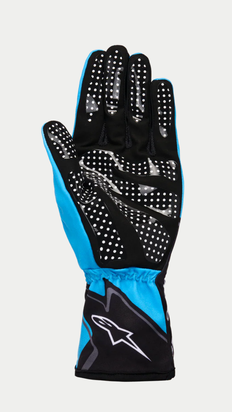 Alpinestars karthandschoen k-race graphic 1 cyaan/zwart/wit