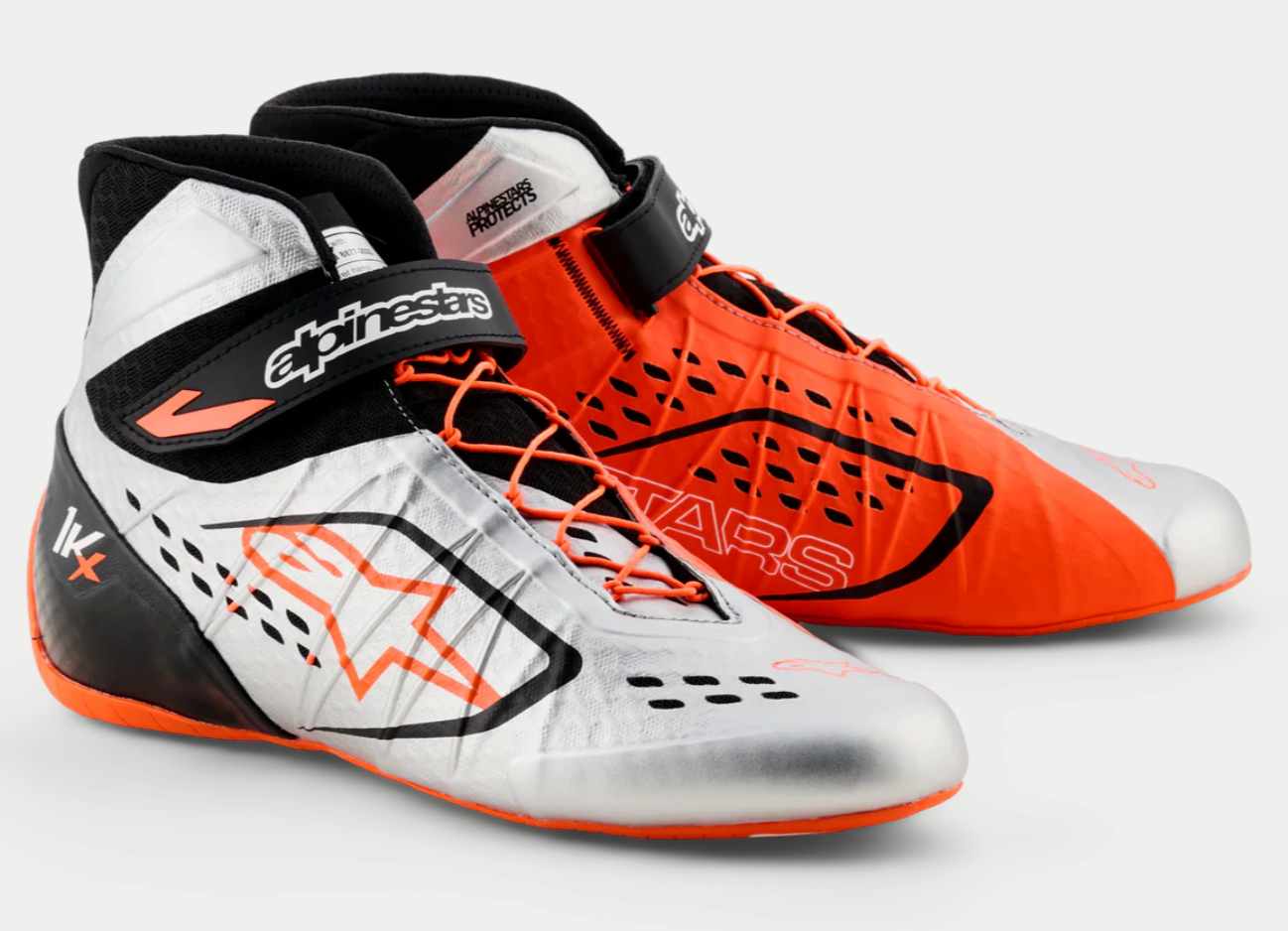 Alpinestars KX V3 FIA gekeurde kartschoenen oranje/zilver
