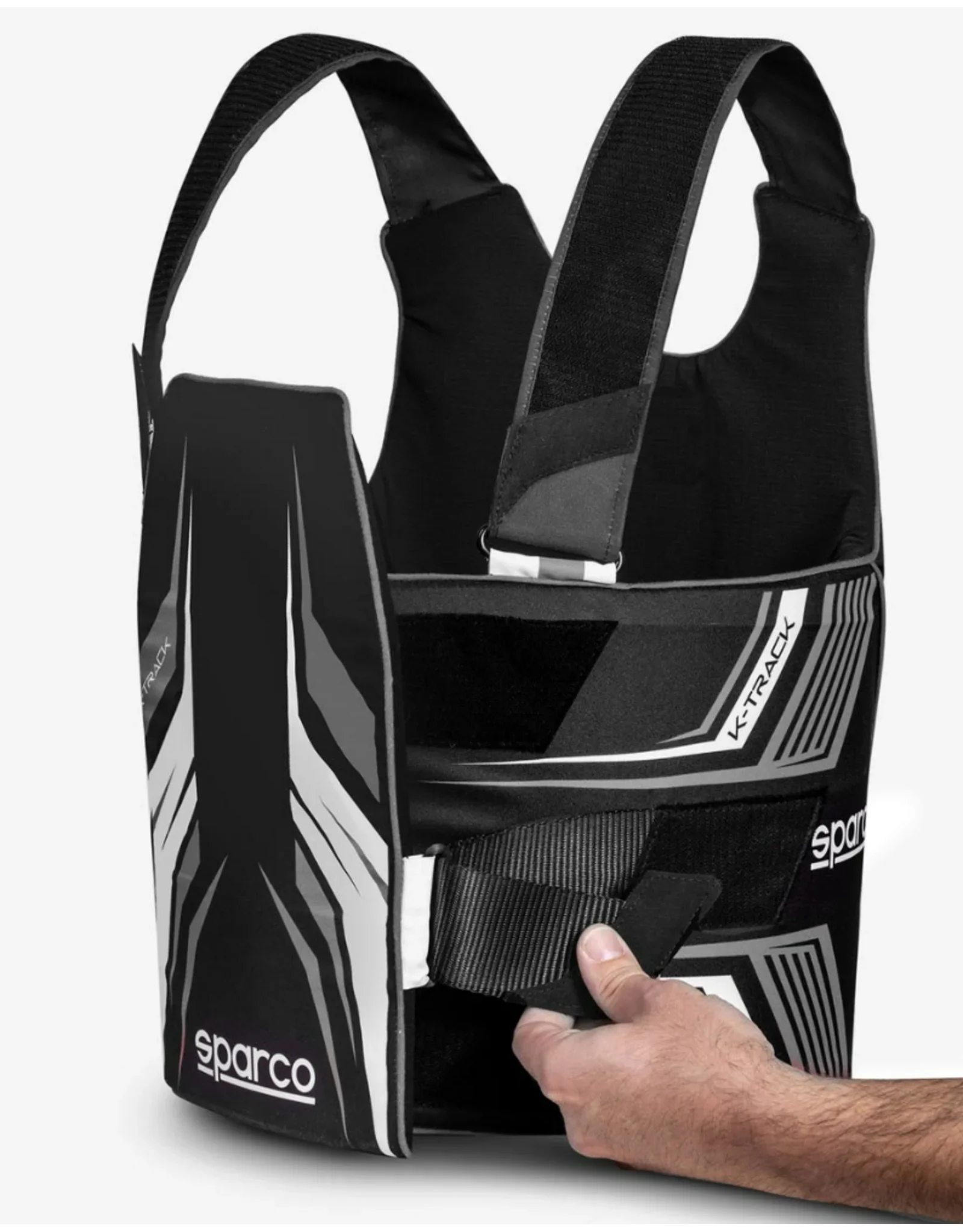 Sparco K-Track FIA 8870-2018 ribbeschermer zwart/wit - KartKings